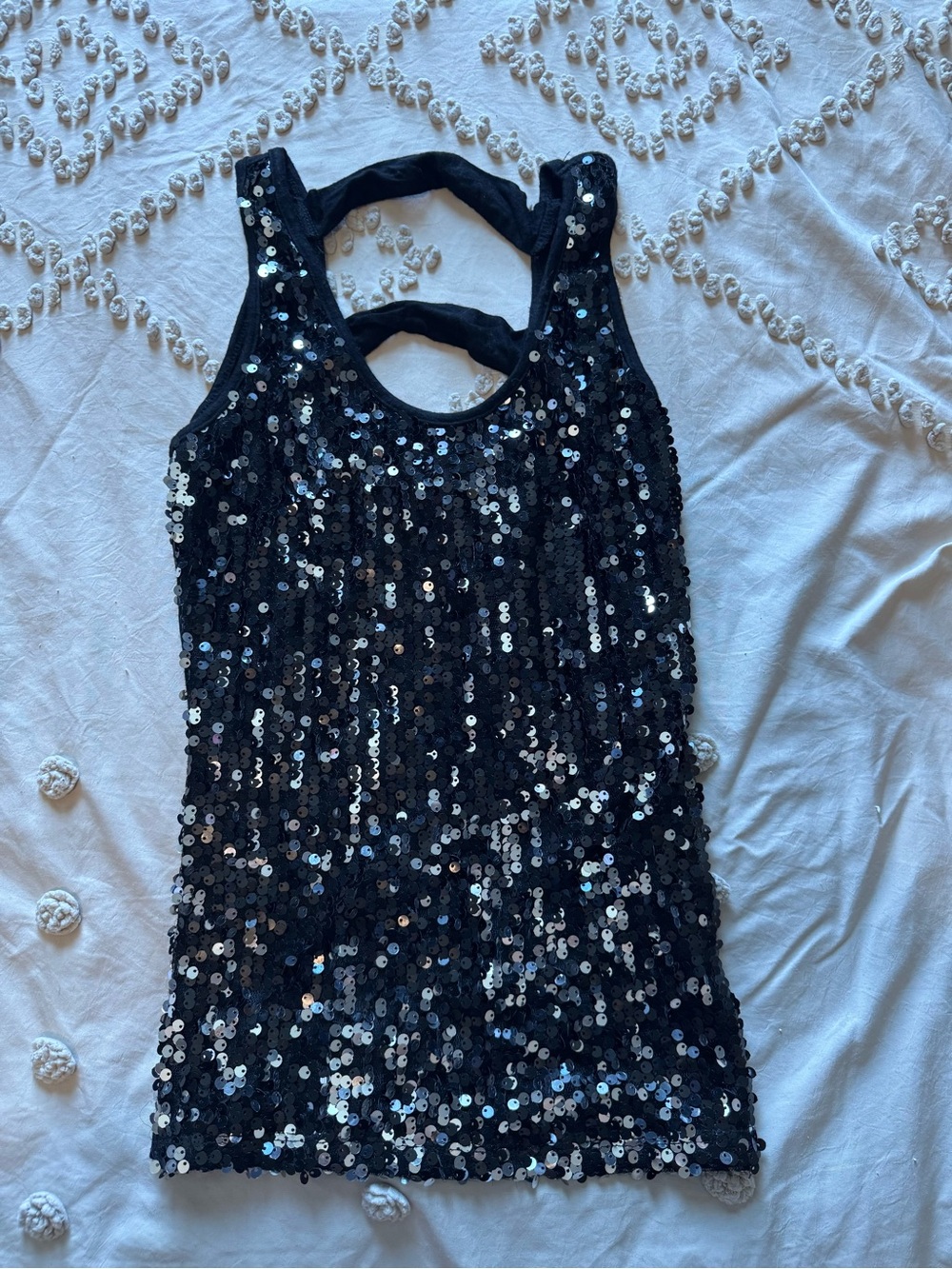 Black Sequin Tank Top